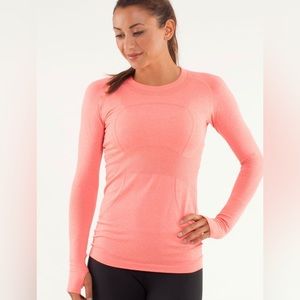 Lululemon Run Swiftly Tech Long Sleeve in Salmon Pink